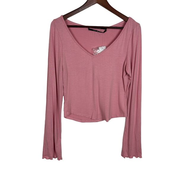 NWT Urban Outfitters Tie Me Up Silence Noise Pink V-Neck Cropped Top Women's XL - Picture 3 of 10